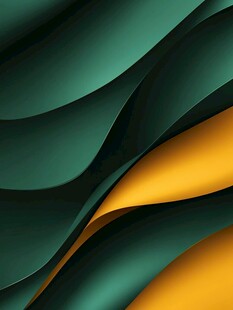 绿黄渐变立体波浪背景图