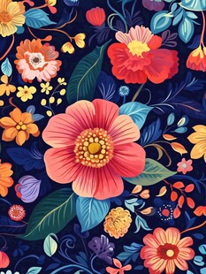 绚丽花卉图案背景设计