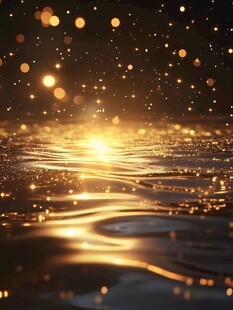 金色波光闪耀梦幻场景