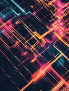 炫彩线条构成的科技感画面