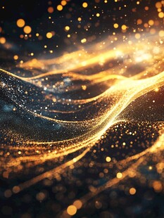 金色粒子流动梦幻背景图