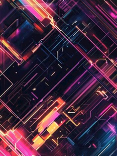 炫彩科技风几何线条图案
