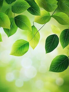 清新绿叶背景图
