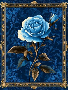 蓝玫瑰 复古华丽花卉艺术