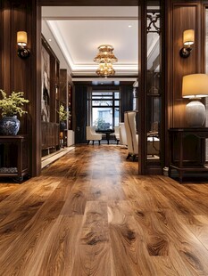 中式典雅客厅木地板空间