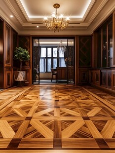 奢华木质拼花地板室内空间