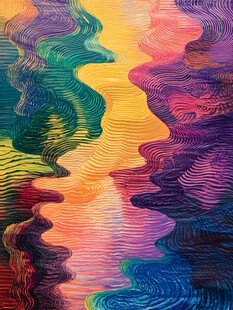 绚丽多彩的抽象波浪图案