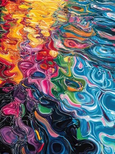 多彩流体艺术抽象纹理画面