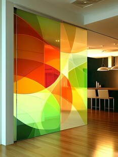 彩色几何图案创意室内移门