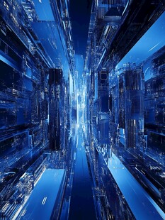 未来科技感的虚拟城市空间