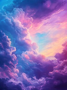 梦幻绚丽的多彩云海奇观