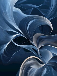 蓝色动感抽象线条艺术图案