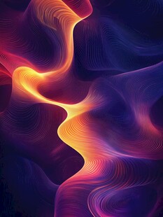炫彩流动抽象波浪图案