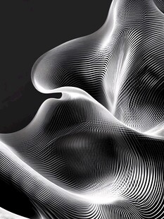 黑白动感线条抽象艺术图