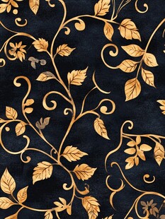 黑金叶蔓花纹精美图案