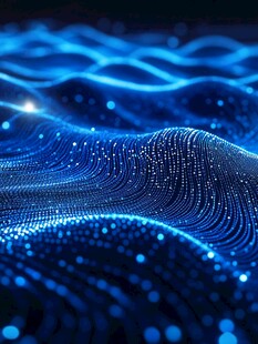 蓝色科技感粒子波浪背景