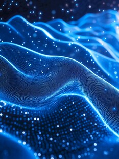 蓝色科技感数据波动背景图