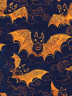 万圣节蝙蝠云纹图案背景