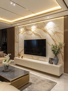 现代轻奢风客厅电视背景墙