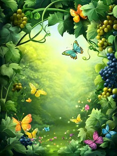 梦幻绿野蝴蝶缤纷之境