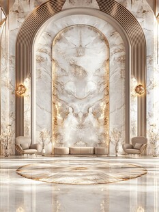 奢华大理石装饰的优雅大厅