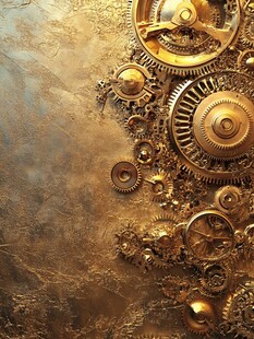 金色机械齿轮艺术纹理