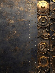 复古机械风金属齿轮背景