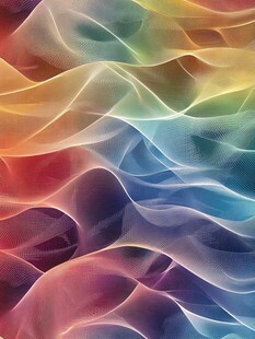彩色动感飘逸波浪纹理图
