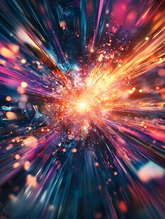 绚丽光线能量爆发特效图