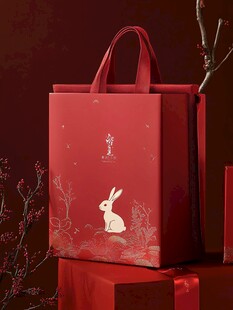 红色兔年主题精美手提袋