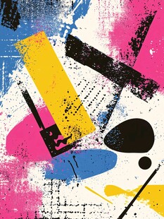 抽象多彩几何涂鸦艺术图