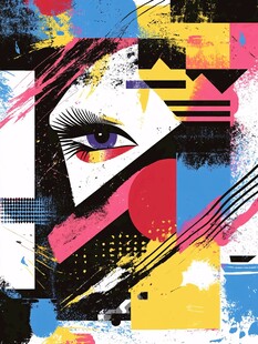 抽象艺术之梦幻眼部图案