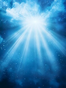 梦幻蓝色光芒星空背景图