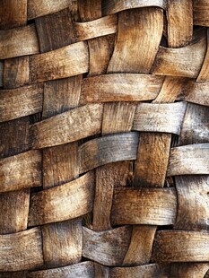 古朴木质编织纹理特写