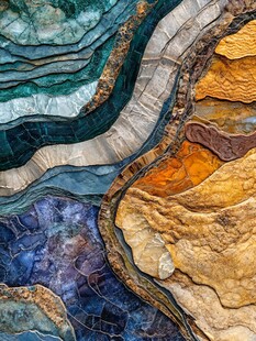多彩层叠岩石纹理艺术图