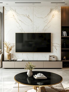 现代简约风客厅电视墙一角