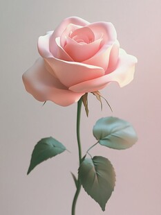 淡粉玫瑰绽放优雅姿态