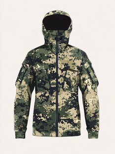 迷彩连帽户外冲锋夹克