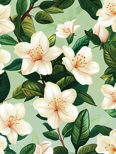 清新淡雅白色花卉图案