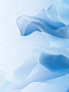 梦幻蓝色飘带抽象背景图