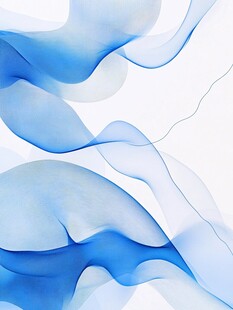 蓝色水墨流动抽象背景图
