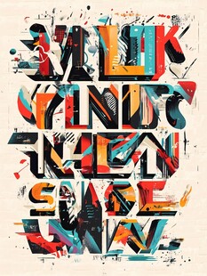 创意多彩涂鸦字体艺术作品