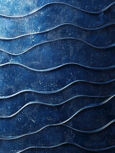 蓝色波纹金属质感背景图