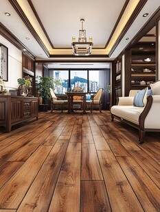 中式典雅客厅木地板实景图