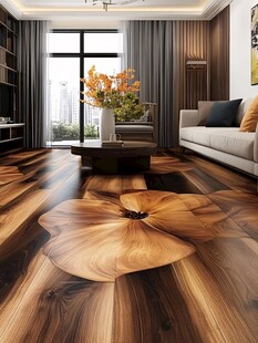 创意花朵图案木地板客厅