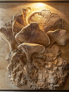 石雕蘑菇艺术装饰作品