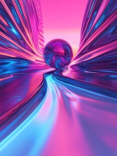 梦幻炫彩的未来感球体空间