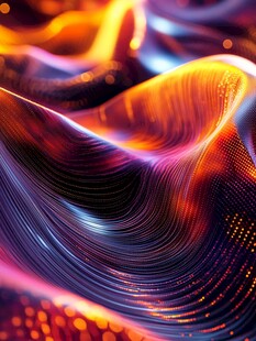 炫彩流动波纹数字艺术图