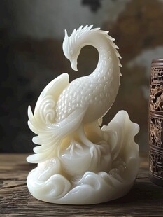 白玉凤凰摆件 精致典雅