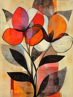 抽象花卉艺术装饰画